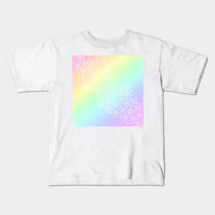 Pastel Rainbow Gradient with Circles and Dots Kids T-Shirt